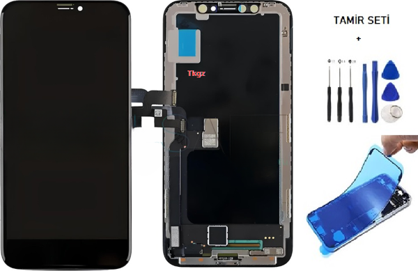 iPhone X Lcd Ekran Dokunmatik Orijinal Kalite (GX MARKA ) + TAMİR SETİ + TOZ BANTI - Image 1