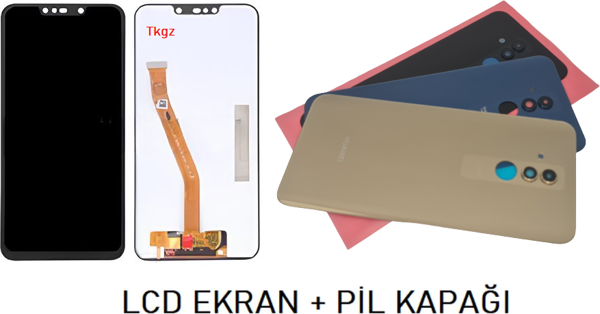 Huawei Uyumlu MATE 20 Lite  LCD Ekran + Arka Kapak SİYAH - Image 1