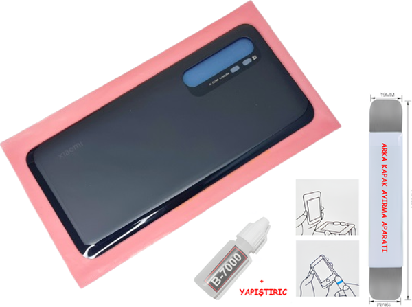 Xiaomi Mi NOTE 10 Lite Arka Kapak CAM SİYAH + B-7000 - SÖKME APARATI - Image 1