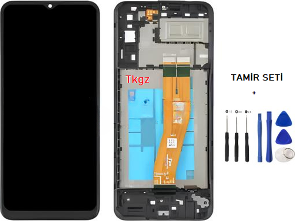 Tkgz - Samsung Galaxy A04E - SM-A042 Uyumlu Lcd Ekran Dokunmatik Orijinal ÇITALI + TAMİR SETİ - Image 1