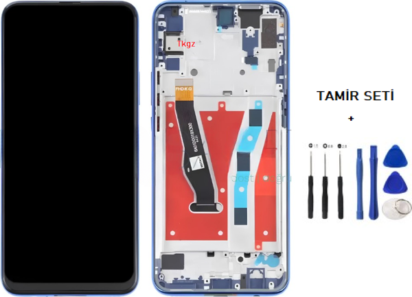Tkgz - Huawei Uyumlu P Smart Z Lcd Ekran Dokunmatik -A- Kalite ÇITALI MAVİ + TAMİR SETİ - Image 1
