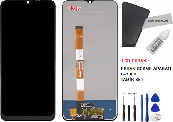 Tkgz - Vivo Y21 Uyumlu Lcd Ekran Dokunmatik Orijinal + B-7000 + TAMİR SETİ - Image 1