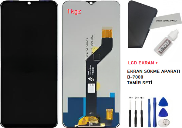 Tkgz - Tecno Pova NEO Uyumlu Lcd Ekran Dokunmatik Orijinal + B-7000 + TAMİR SETİ - Image 1