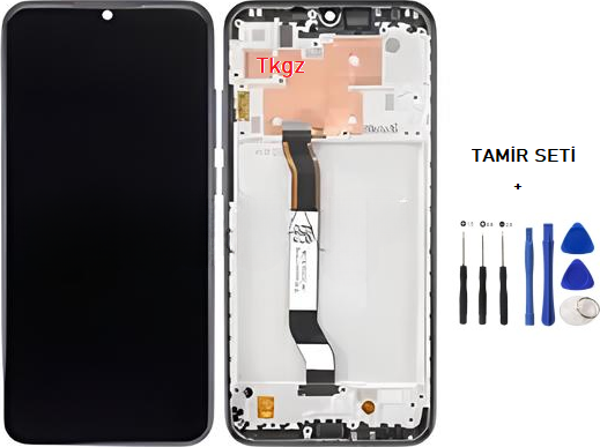 Tkgz - Xiaomi Redmi NOTE 8 Uyumlu Lcd Ekran Dokunmatik Orijinal ÇITALI SİYAH + TAMİR SETİ - Image 1