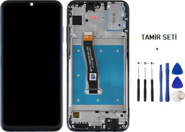 Tkgz - Honor 10 LİTE Uyumlu Lcd Ekran Dokunmatik Orijinal ÇITALI SİYAH + TAMİR SETİ - Image 1