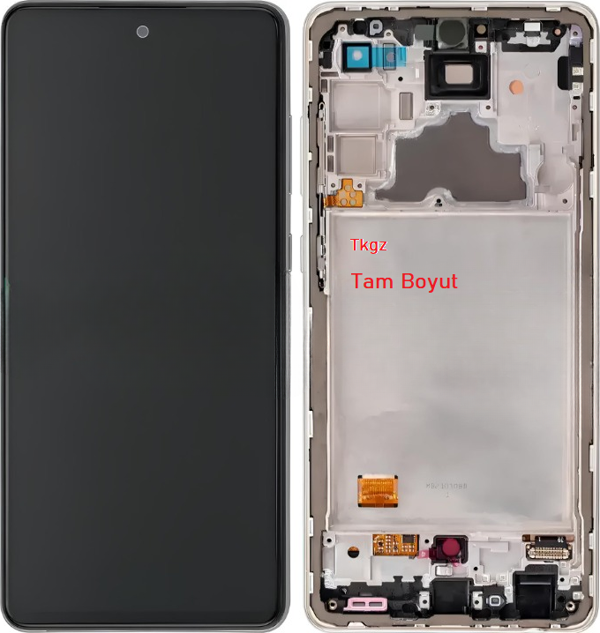 Samsung Galaxy A72 - SM-A725 Uyumlu Lcd Ekran Dokunmatik SERVİS Orijinali ÇITALI BEYAZ - Image 1