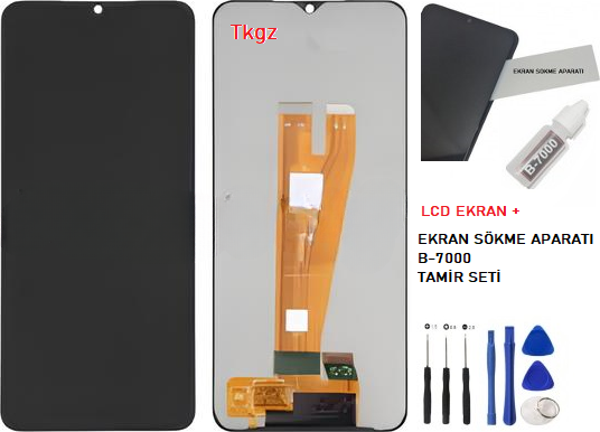 Samsung Galaxy A04 - SM-A045 Uyumlu Lcd Ekran Dokunmatik SERVİS Orijinali + B-7000 + TAMİR SETİ - Image 1