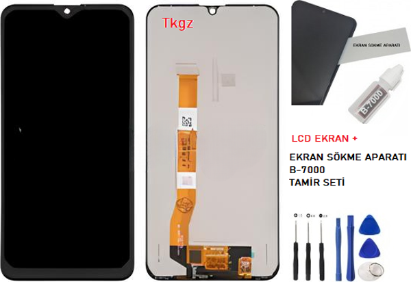 Oppo Realme C2 Uyumlu Lcd Ekran Dokunmatik SERVİS Orijinali + B-7000 + TAMİR SETİ - Image 1
