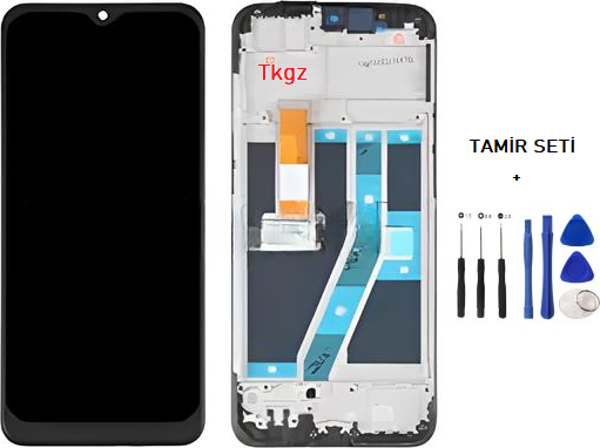 Oppo Realme C2 Uyumlu Lcd Ekran Dokunmatik SERVİS Orijinali ÇITALI + TAMİR SETİ - Image 1