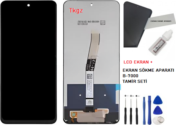 Xiaomi Redmi NOTE 9 PRO Uyumlu Lcd Ekran Dokunmatik SERVİS Orijinali + B-7000 + TAMİR SETİ - Image 1