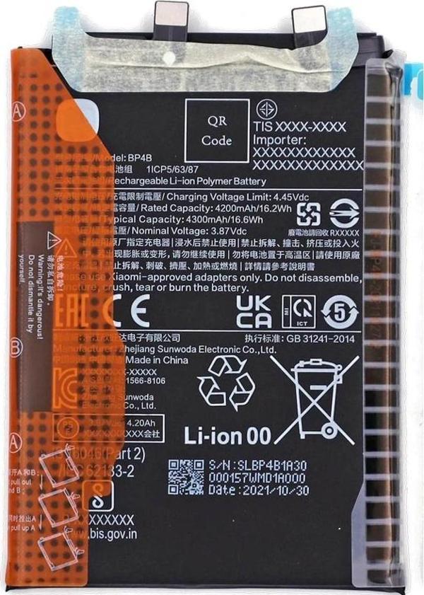 Xiaomi Mİ 12 LİTE - BP 4B - Uyumlu Batarya Pil Sıfır Orijinal - Image 1