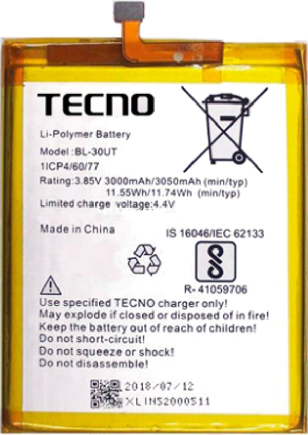 Tecno Camon 15 Uyumlu Batarya Pil Sıfır Orijinal - Image 1