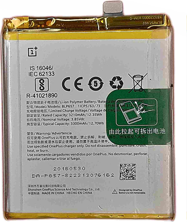 One Plus 6 Uyumlu Batarya Pil Sıfır Orijinal - Image 1
