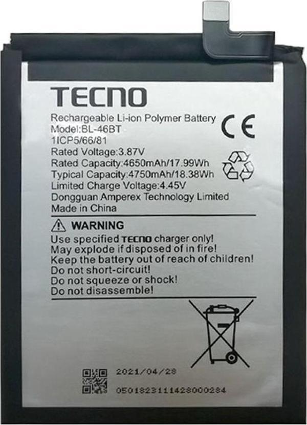 Tecno Camon 18 PRIMER Uyumlu Batarya Pil Sıfır Orijinal - Image 1