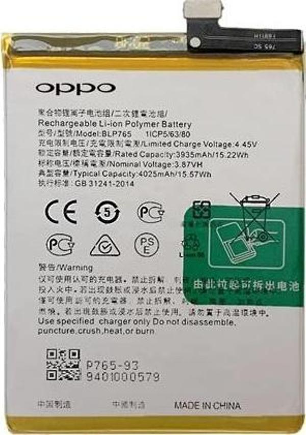 Oppo A91 - 4G - BLP765 Uyumlu Batarya Pil Sıfır Orijinal - Image 1