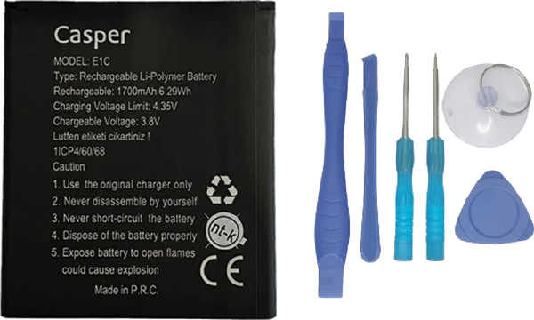 Casper Via E1C Uyumlu Batarya Pil Sıfır Orijinal + TAMİR SETİ - Image 1