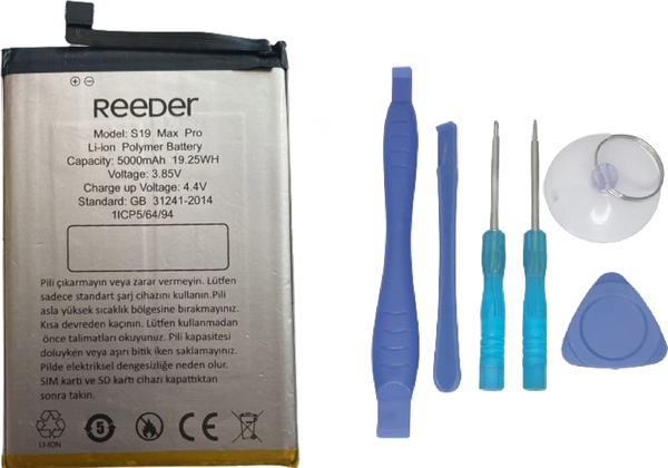 Reeder S19 MAX PRO Uyumlu Batarya Pil Sıfır Orijinal + TAMİR SETİ - Image 1