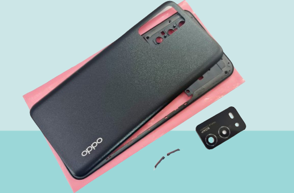 Oppo A55 Uyumlu FULL KASA Arka Kapak Batarya Kapağı - SİYAH - Image 1