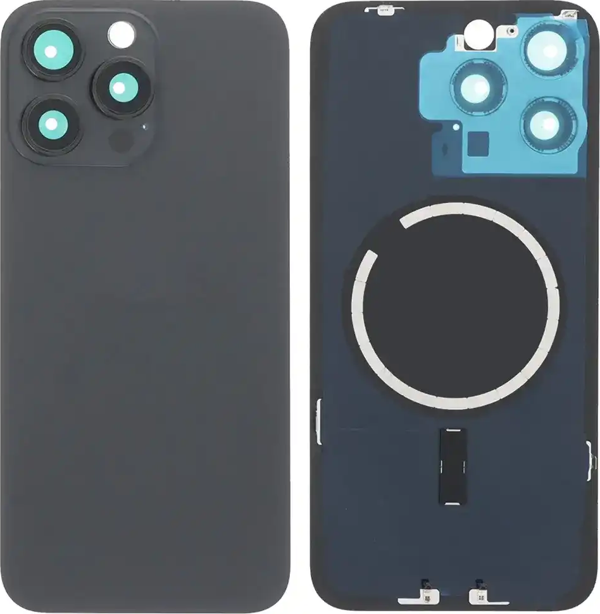 İphone 15 PRO MAX Full Arka Kapak Orijinal Arka Kemere Lensli (CAM) SİYAH - Image 1