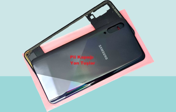 Samsung Galaxy A30S A307 Uyumlu FULL KASA Arka Kapak Batarya Kapağı - SİYAH - Image 1