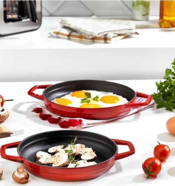 Schafer Guss Chef Döküm Sahan Çift Kulplu 19Cm-1 Parça-Kırmızı - Image 1