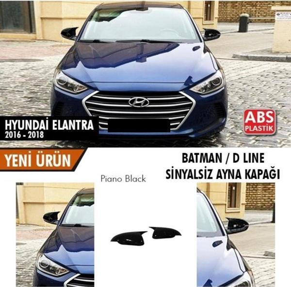 Hyundai Elantra Uyumlu (2016-2018) Batman Ayna Kapağı (Parlak Siyah) (Sinyalsiz ) - Image 1