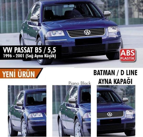 Volkswagen Passat Uyumlu B5 / 5,5 (1996-2001) Batman Yarasa Ayna Kapağı (Parlak Siyah) - Image 1