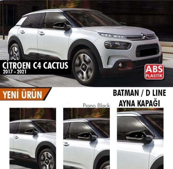 Citroen Cactus Uyumlu (2017-2021) Batman Ayna Kapağı Arası (Parlak Siyah) - Image 1