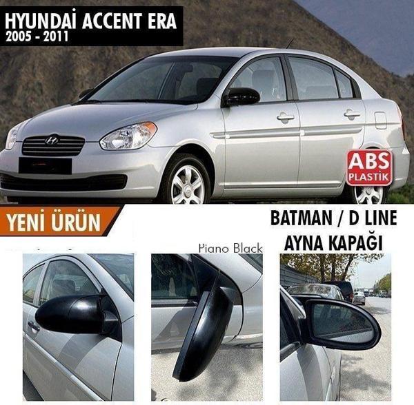 Hyundai Accent Uyumlu Era (2005-2011) Batman Yarasa Ayna Kapağı (Parlak Siyah) - Image 1