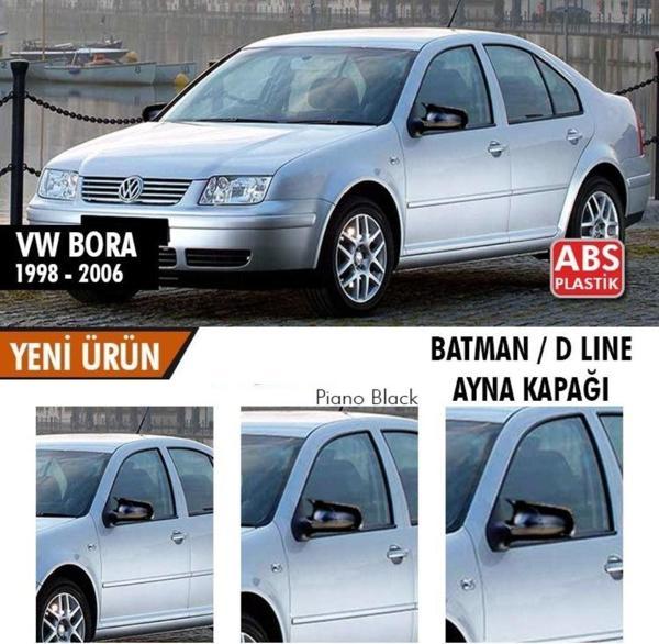 Volkswagen Bora Uyumlu (1998-2006) Batman Yarasa Ayna Kapağı (Parlak Siyah) - Image 1