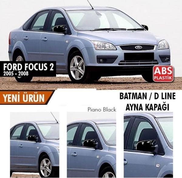 Ford Focus Uyumlu 2 (2005-2008) Batman Yarasa Ayna Kapağı (Parlak Siyah) - Image 1