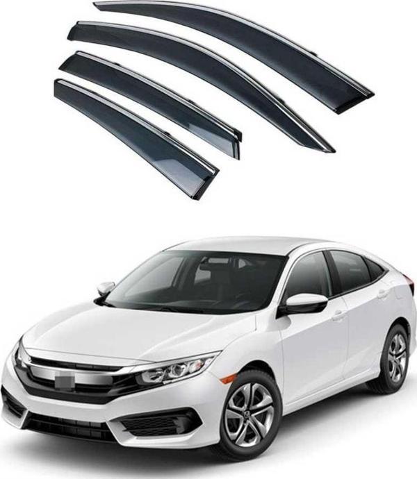 Honda Civic Uyumlu Fc5 2016-2020 Cam Rüzgârlığı Krom Çıta - Image 1