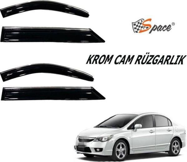 Krom Cam Rüzgarlığı Honda Civic 2006-2011/ Caru410 - Image 1