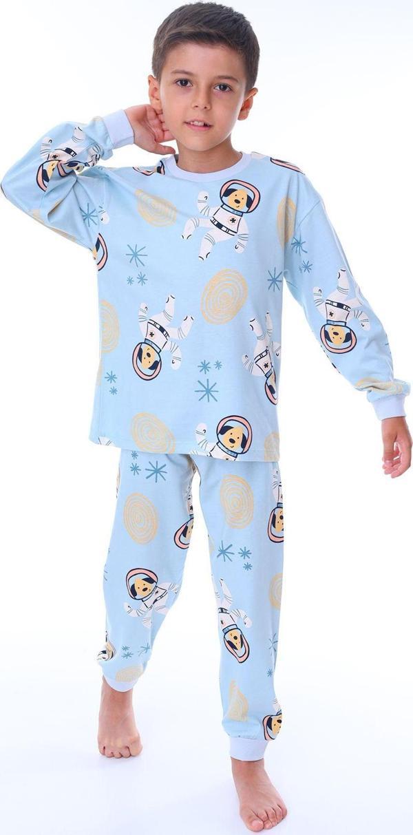 Sevimli Astronot Bobi Mavi Çocuk Pijama Takımı - Image 1