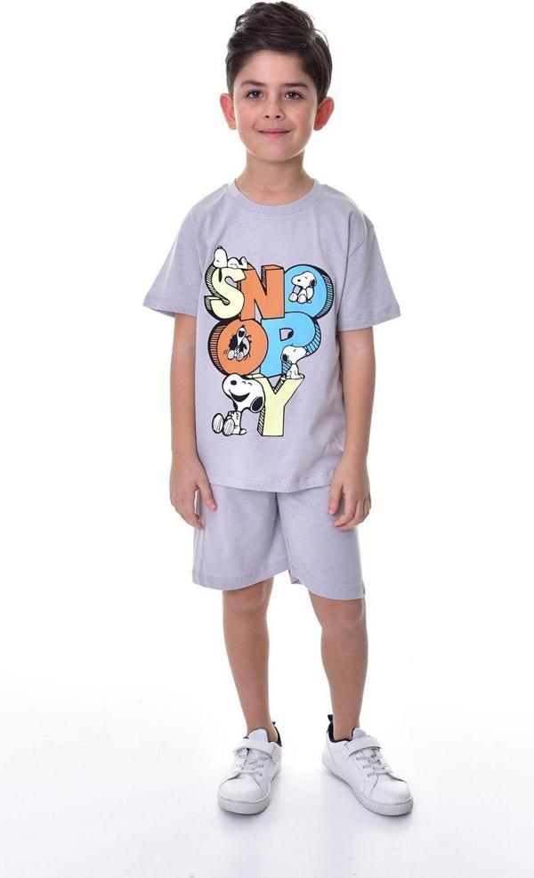 Snoopy Baskılı 2'li Şort - T-shirt Çocuk Takım - Image 1