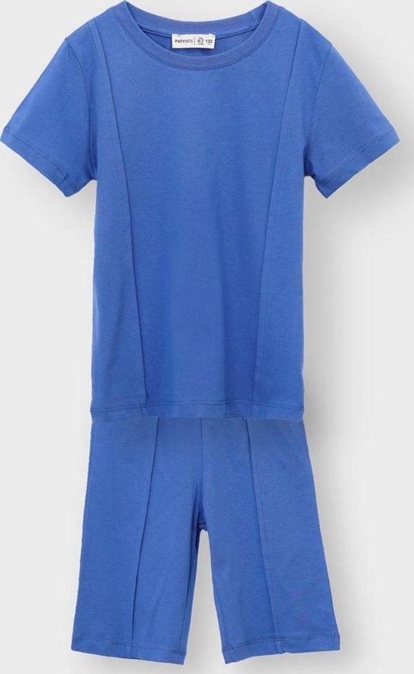 Basic Mavi T-Shirt Şort Çocuk Alt-Üst Takım 3-8 Yaş - Image 1