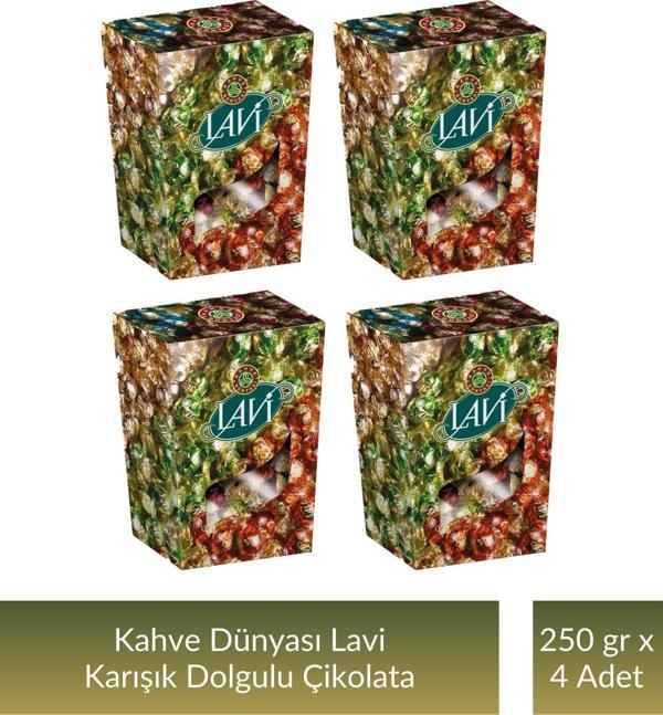 Kahve Dünyası Lavi Karışık Dolgulu Çikolata 250 gr x 4 Adet - Image 1