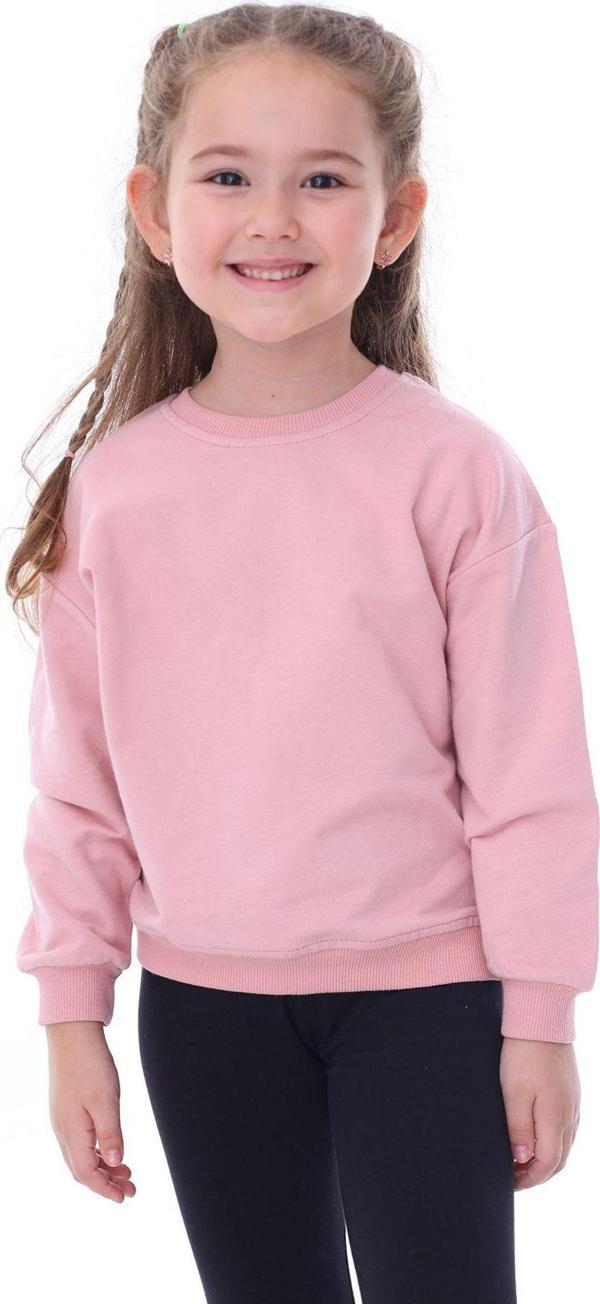 Basic Düz Renk Pudra Fırçalı Yumuşak %100 Pamuk Sweatshirt - Image 1