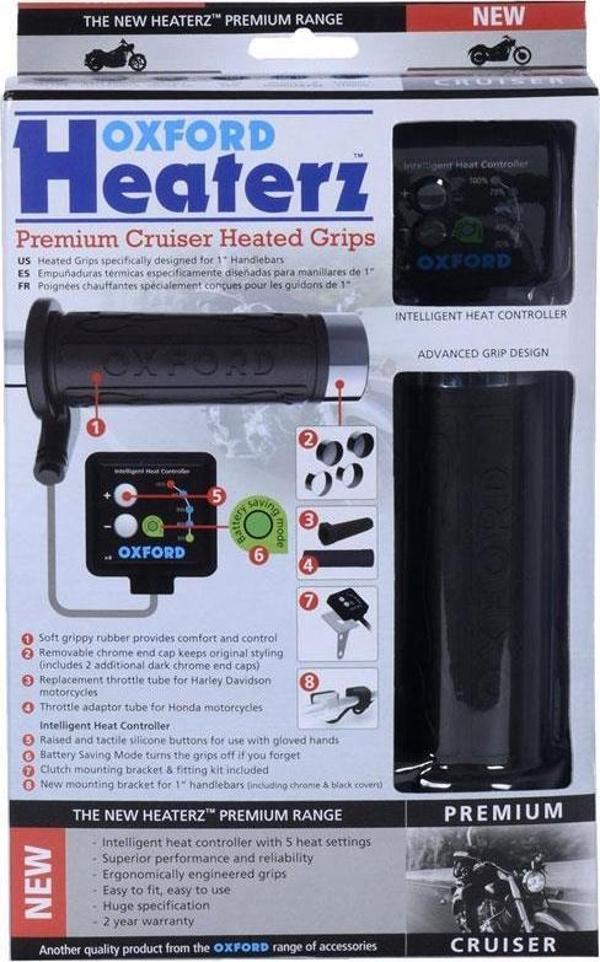 Oxford Motosiklet HotGrips Premium Cruiser V8 Anahtarli Elcik Isitma EL800 - Image 1