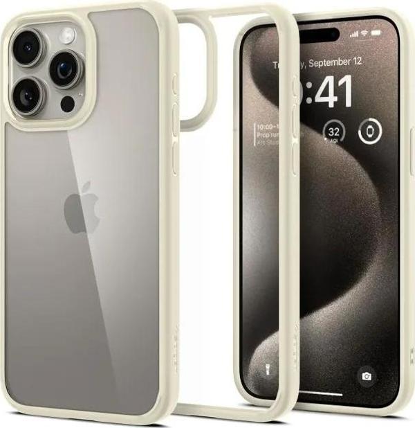 Spigen Ultra Hybrid iPhone 15 Pro Max Kılıf(2023) Mute Beige iPhone 15 Pro - Image 1