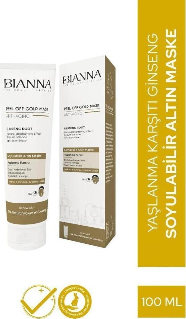 Bianna AntiAging Yaşlanma Karşıtı Siyah Nokta Karşıtı Soyulabilir Maske Giensang 100 ML - Image 1