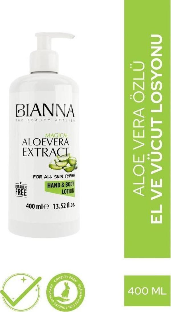 Bianna Paraben İçermeyen El ve Vücut Losyonu 400 Ml Aloe Vera Özü - Image 1