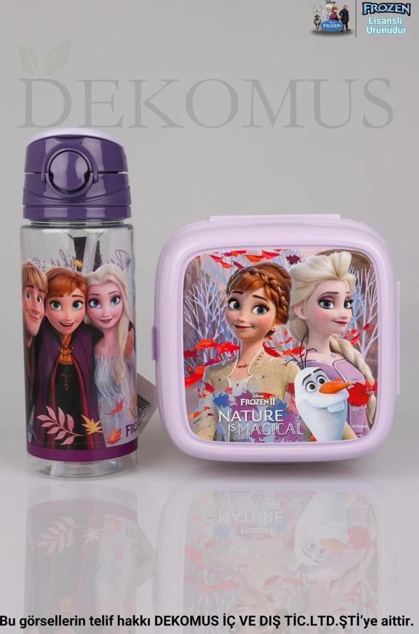 LİSANSLI ELSA FROZEN "BESLENME KABI VE 500 ML TRITAN MATARA SETİ - Image 1