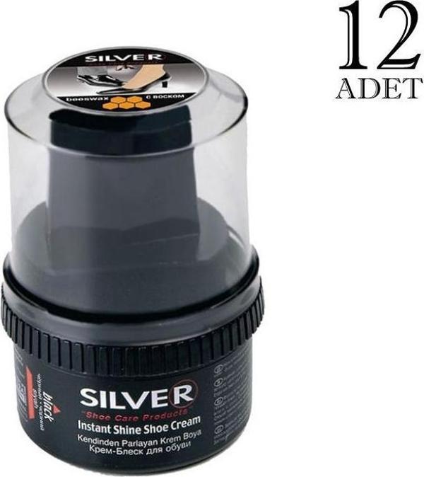 Silver Krem Ayakkabı Boyası Siyah 12 Adet x 60 Ml - Image 1