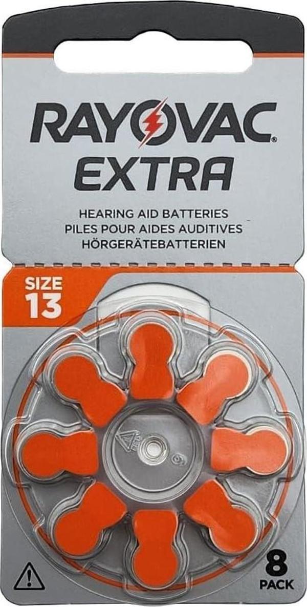 Rayovac Extra 13 Numara İşitme Cihazı Pili, Kulaklık Pili, Duyma Pili, Kulak Pili, Kulak Cihazı Pili 8 Adet Tek Pil - Image 1