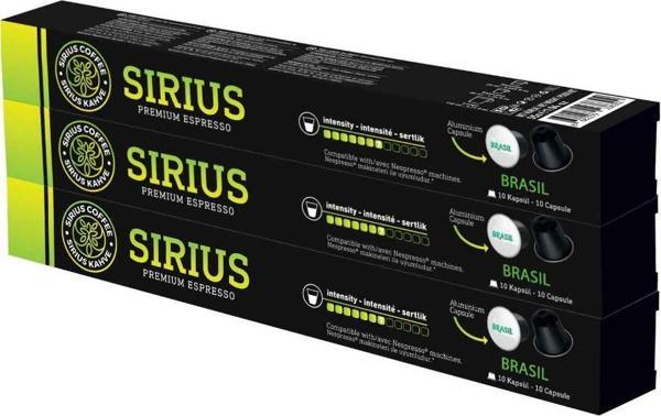 Sirius Nespresso Uyumlu Single Origin Kapsül Kahve 7 Brasil 3'lü Set (30 Kapsül) - Image 1