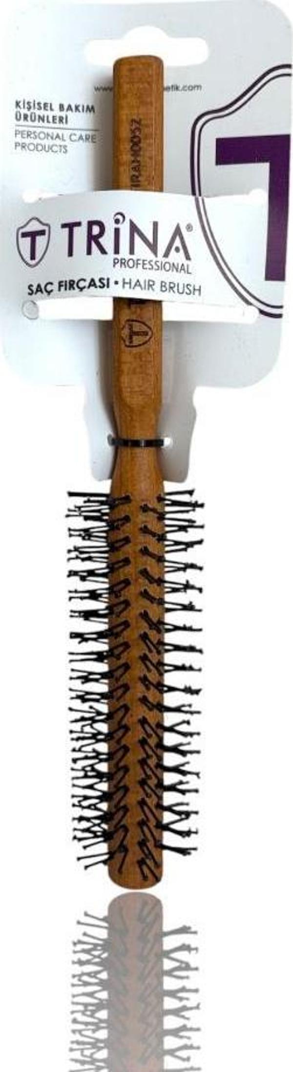 Trina Yuvarlak Erkek Saç Fırçası Ahşap Sap 0052 - Image 1