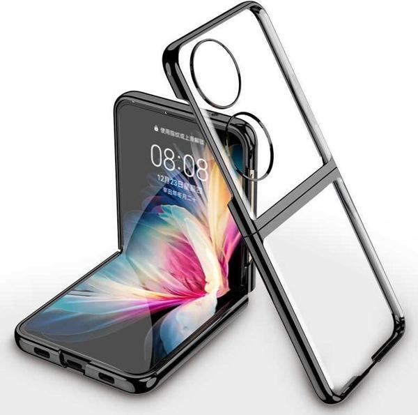 Yuem Huawei P50 Pocket Kılıf Ultra İnce Tasarım 180 Derece Açılabilir- Kıpta - Siyah - Image 1