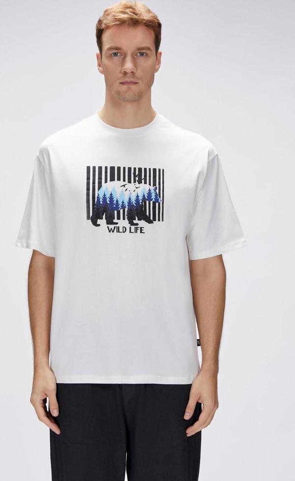 Bad Bear Reid Beyaz Erkek Oversize Tişört - Image 1