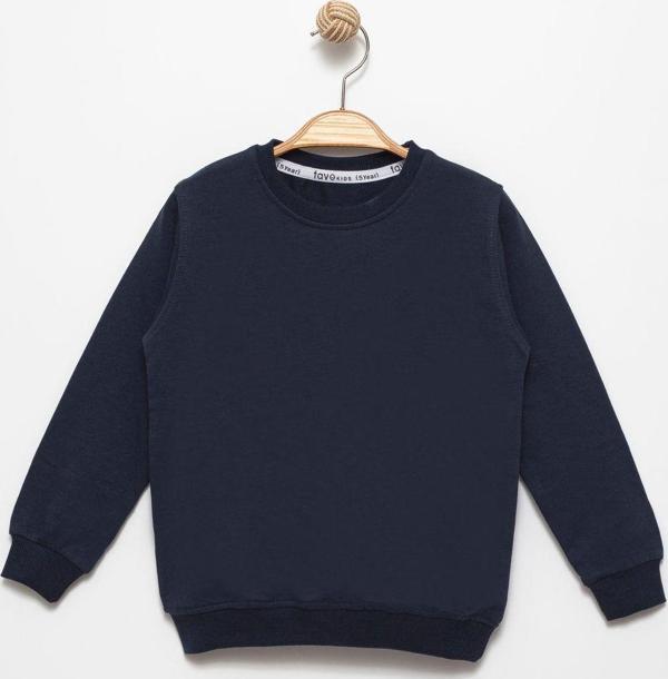 Favo Kids Lacivert Basic Mavsimlik Bisiklet Yaka Uzun Kollu Erkek Çocuk Sweatshirt Lacivert 4 Yaş - Image 1